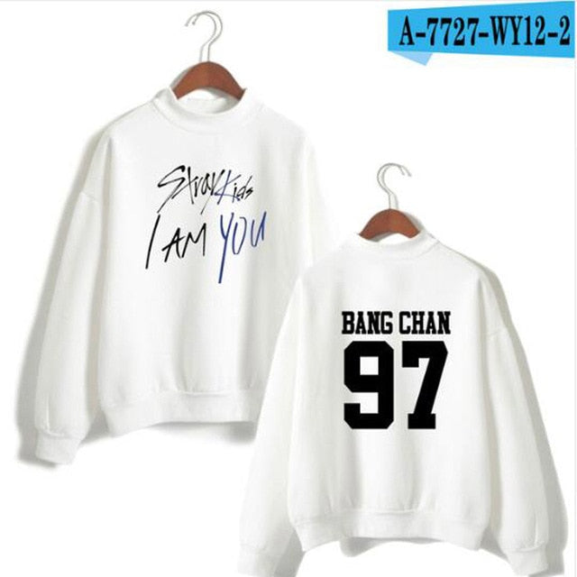 2019 KPOP Straykids Stray Kids Album I Am You CHANGBIN BANG CHAN WOOJIN MINHO Turtleneck Women Hoodie Sweatshirt Hip Hop Clothes