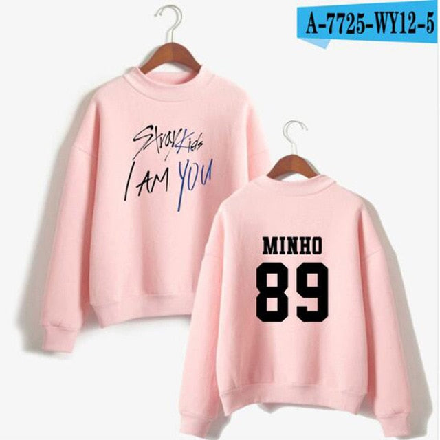 2019 KPOP Straykids Stray Kids Album I Am You CHANGBIN BANG CHAN WOOJIN MINHO Turtleneck Women Hoodie Sweatshirt Hip Hop Clothes