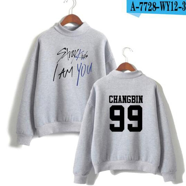 2019 KPOP Straykids Stray Kids Album I Am You CHANGBIN BANG CHAN WOOJIN MINHO Turtleneck Women Hoodie Sweatshirt Hip Hop Clothes