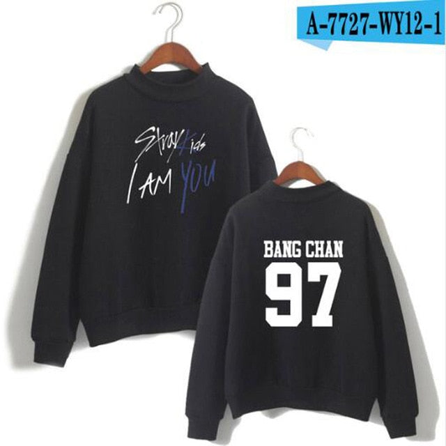 2019 KPOP Straykids Stray Kids Album I Am You CHANGBIN BANG CHAN WOOJIN MINHO Turtleneck Women Hoodie Sweatshirt Hip Hop Clothes