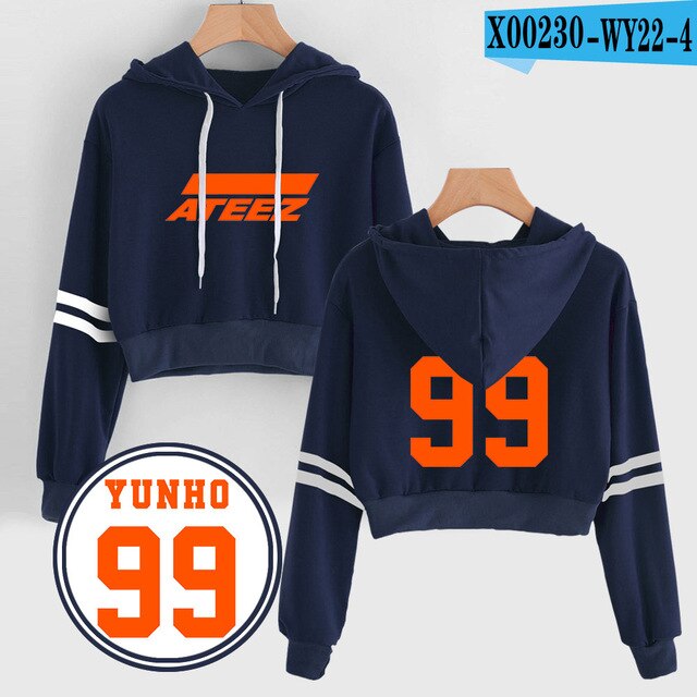 Korean Women ATEEZ Hoodie Hot Female Pink Coat Korea Style Sweatshirt tshirtsv Fashion - Kpopshop