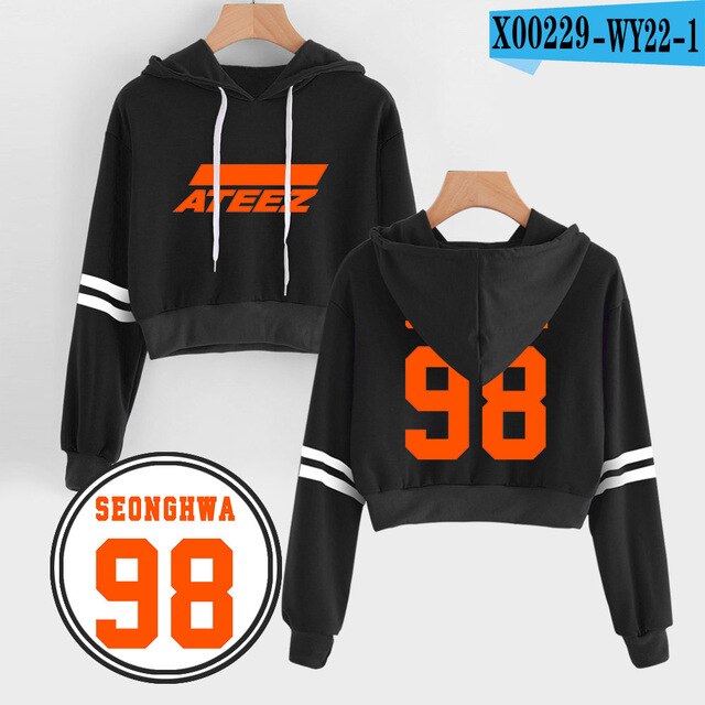 Korean Women ATEEZ Hoodie Hot Female Pink Coat Korea Style Sweatshirt tshirtsv Fashion - Kpopshop