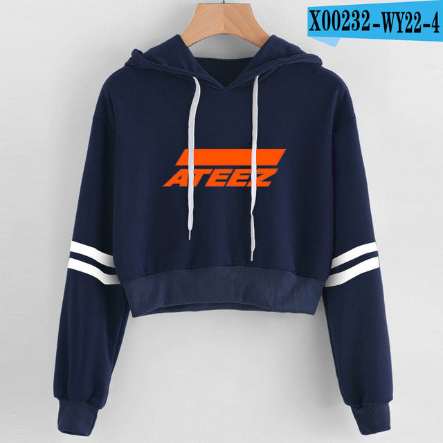 Korean Women ATEEZ Hoodie Hot Female Pink Coat Korea Style Sweatshirt tshirtsv Fashion - Kpopshop