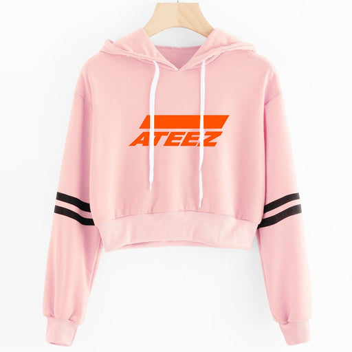 Korean Women ATEEZ Hoodie Hot Female Pink Coat Korea Style Sweatshirt tshirtsv Fashion - Kpopshop