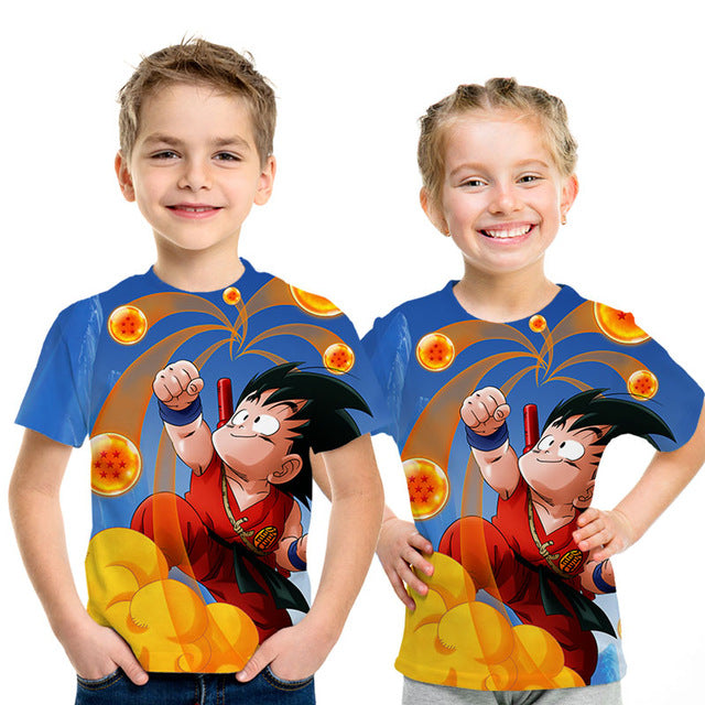 Kids Dragon Ball Z 3D Anime Goku Vegeta T-shirts Dragonball Shirt Super Saiyan Vegeta Children - Kpopshop