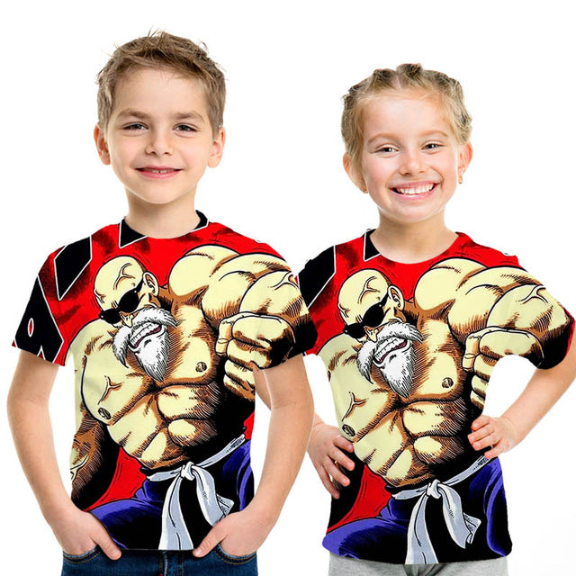 Kids Dragon Ball Z 3D Anime Goku Vegeta T-shirts Dragonball Shirt Super Saiyan Vegeta Children - Kpopshop