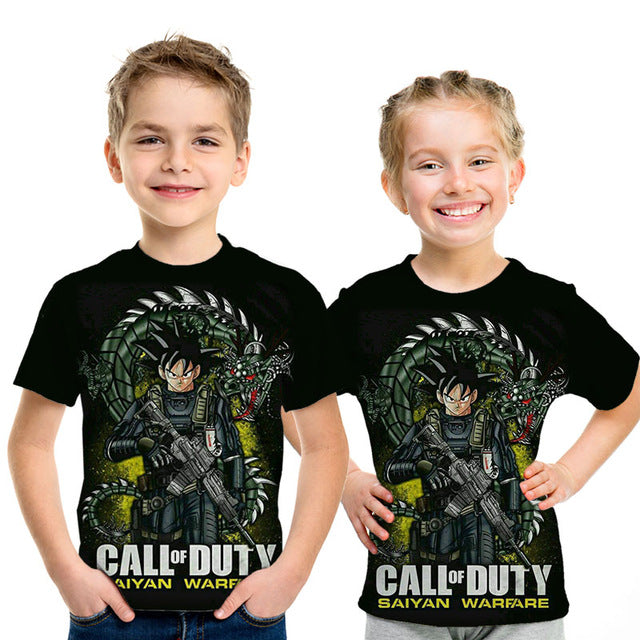 Kids Dragon Ball Z 3D Anime Goku Vegeta T-shirts Dragonball Shirt Super Saiyan Vegeta Children - Kpopshop