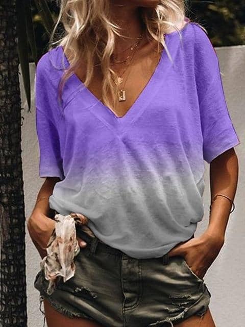 Women Gradient Tops Lady Loose T-shirts oversized S-5XL s - Kpopshop