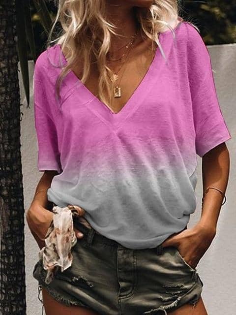 Women Gradient Tops Lady Loose T-shirts oversized S-5XL s - Kpopshop