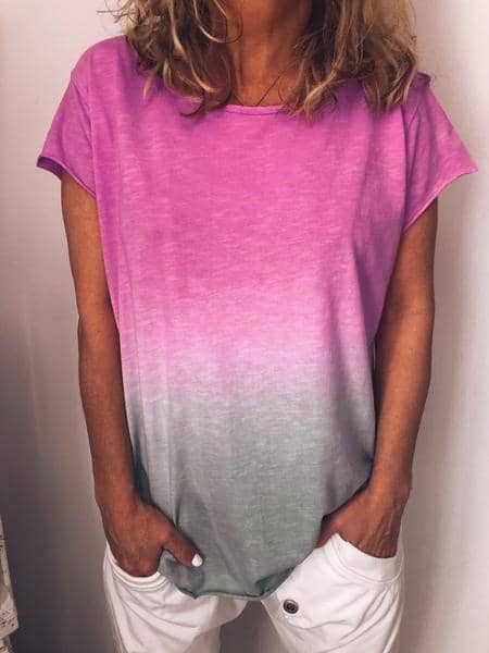 Women Gradient Tops Lady Loose T-shirts oversized S-5XL s - Kpopshop