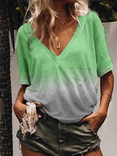 Women Gradient Tops Lady Loose T-shirts oversized S-5XL s - Kpopshop