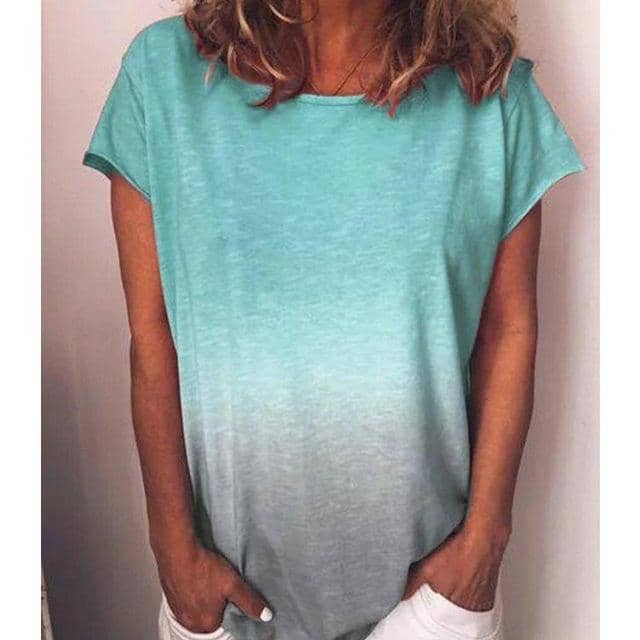 Women Gradient Tops Lady Loose T-shirts oversized S-5XL s - Kpopshop
