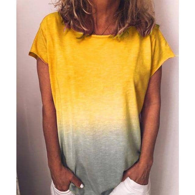 Women Gradient Tops Lady Loose T-shirts oversized S-5XL s - Kpopshop
