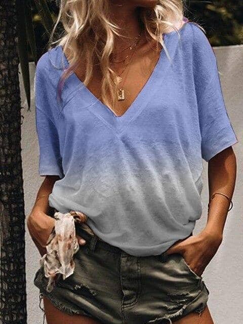 Women Gradient Tops Lady Loose T-shirts oversized S-5XL s - Kpopshop