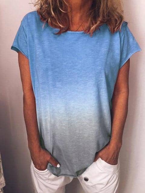 Women Gradient Tops Lady Loose T-shirts oversized S-5XL s - Kpopshop