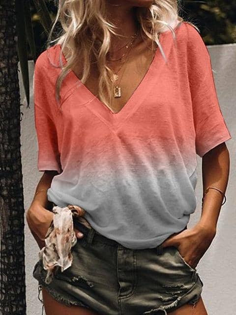 Women Gradient Tops Lady Loose T-shirts oversized S-5XL s - Kpopshop