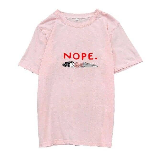 Women's Funny O-Neck Korean Style T-Shirt Tops - Kpopshop