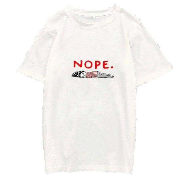 Women's Funny O-Neck Korean Style T-Shirt Tops - Kpopshop