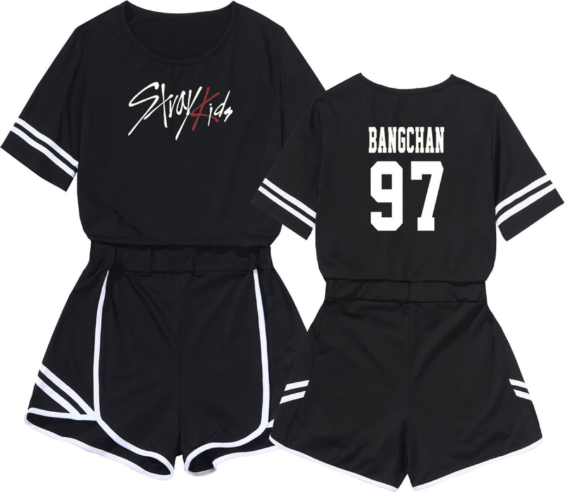 Two Piece Set Women Stray Kids Pity Twinset Motion Suit Suit-dress Leisure Time Self-cultivation Short Skirt Stray Kids