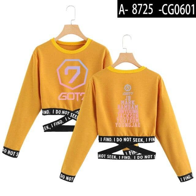 Kpop Newest 2019 got7 T-Shirts Summer kpop T shirt crop top women clothes 2019 korean style women long sleeve Fashion tops streetwear that you'll fall in love with. At an affordable price at KPOPSHOP, We sell a variety of 2019 got7 T-Shirts Summer kpop T shirt crop top women clothes 2019 korean style women long sleeve Fashion tops streetwear with Free Shipping.