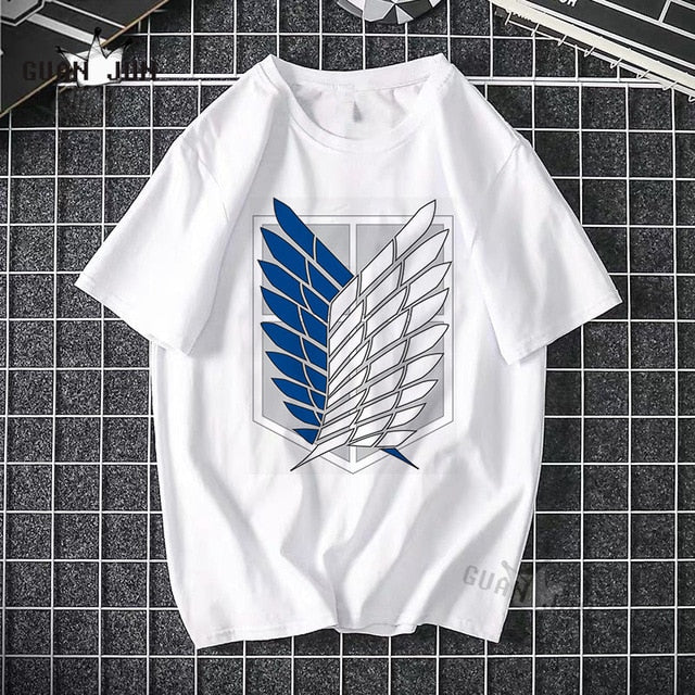 2020 Anime Attack On Titan T Shirts Tees Shirt Tops Design Cotton Black Short-Sleeved Aesthetic Japanese Anime T Shirt