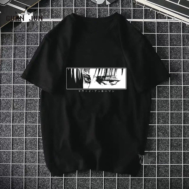 2020 Anime Attack On Titan T Shirts Tees Shirt Tops Design Cotton Black Short-Sleeved Aesthetic Japanese Anime T Shirt
