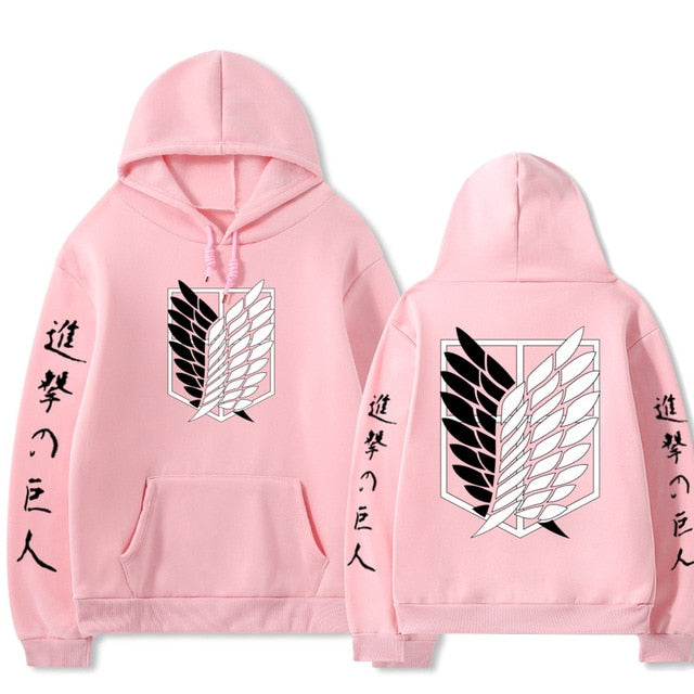 2020 Hot Japanese Anime Graphic Hoodies Attacking Giant Demon Slayer Attack on Titan Sweatshirt Unisex