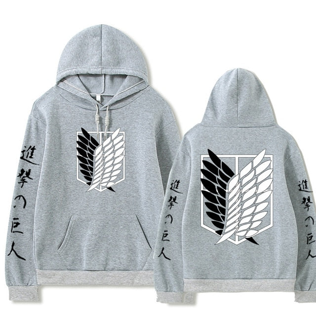 2020 Hot Japanese Anime Graphic Hoodies Attacking Giant Demon Slayer Attack on Titan Sweatshirt Unisex