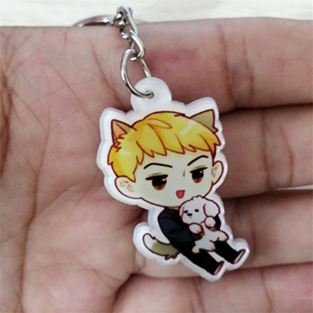 2021 Kpop EXO Chanyeol Baekhyun Bag Keychain Kai DO SUHO Cartoon Q Stryle Key Ring Car Jewelry