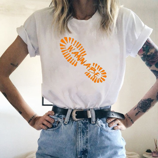 2020 Kpop ITZY WANNABE Print T Shirt Korean Clothes Graphic Tees Women 90s Summer Short Sleeve Tee Tops Female Ulzzang White Top