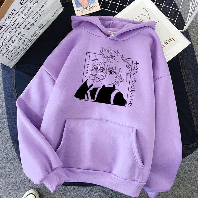 2021 Hot Japanese Anime Manga Kawaii Hunter X Hunter Hoodies Men/Women Short Sleeve Sweatshirt  For Teens