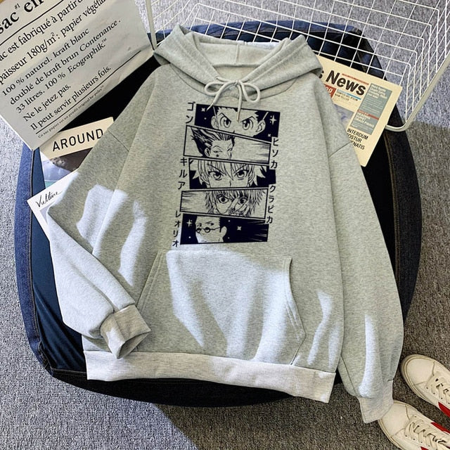 2021 Hot Japanese Anime Manga Kawaii Hunter X Hunter Hoodies Men/Women Short Sleeve Sweatshirt  For Teens