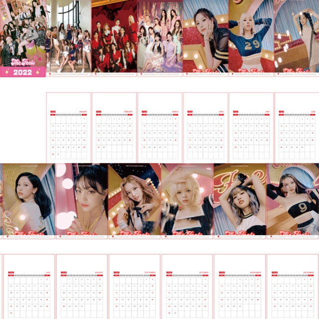 2022 KPOP Bangtan Boys  Seventeen Straykids Ateez Aespa Calendar Student Gifts