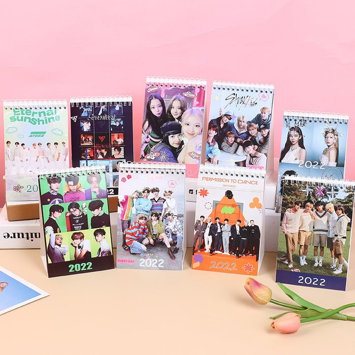 2022 KPOP Bangtan Boys  Seventeen Straykids Ateez Aespa Calendar Student Gifts