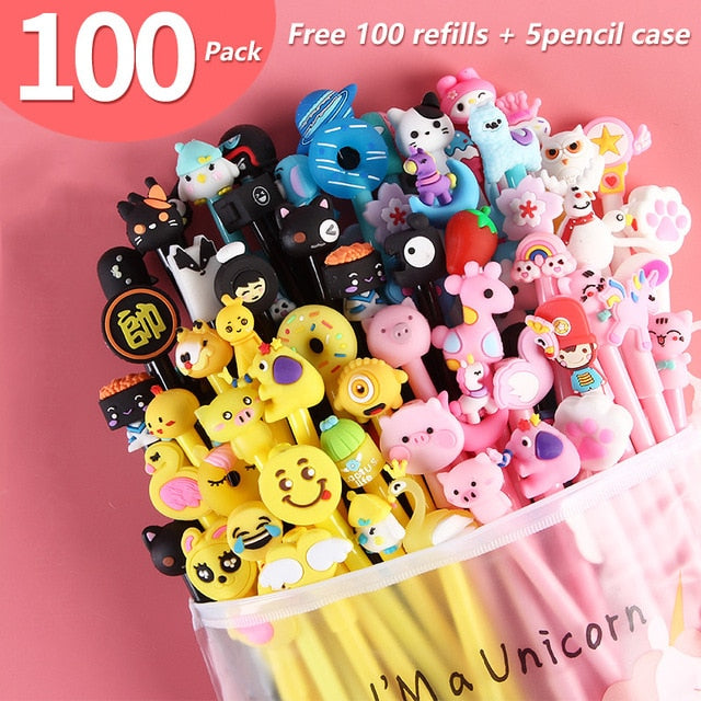 20Pcs/Set Gel Pen Unicorn Pen Stationery Kawaii School Supplies Gel Ink Pen School Stationery Office Suppliers Pen Kids Gifts