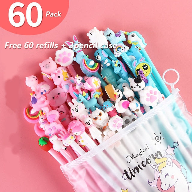 20Pcs/Set Gel Pen Unicorn Pen Stationery Kawaii School Supplies Gel Ink Pen School Stationery Office Suppliers Pen Kids Gifts