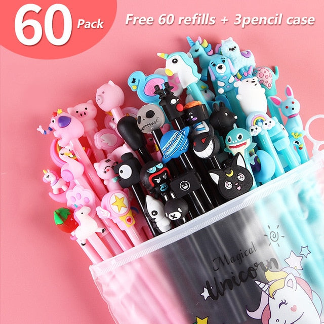 20Pcs/Set Gel Pen Unicorn Pen Stationery Kawaii School Supplies Gel Ink Pen School Stationery Office Suppliers Pen Kids Gifts