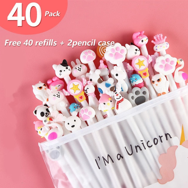 20Pcs/Set Gel Pen Unicorn Pen Stationery Kawaii School Supplies Gel Ink Pen School Stationery Office Suppliers Pen Kids Gifts