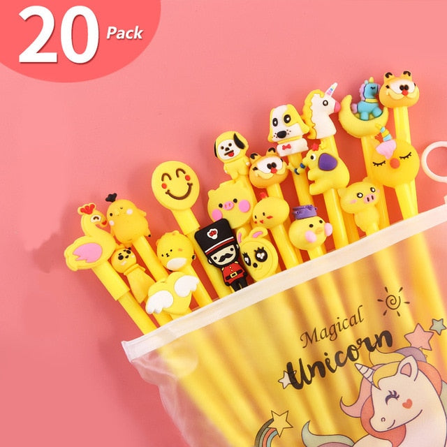 20Pcs/Set Gel Pen Unicorn Pen Stationery Kawaii School Supplies Gel Ink Pen School Stationery Office Suppliers Pen Kids Gifts