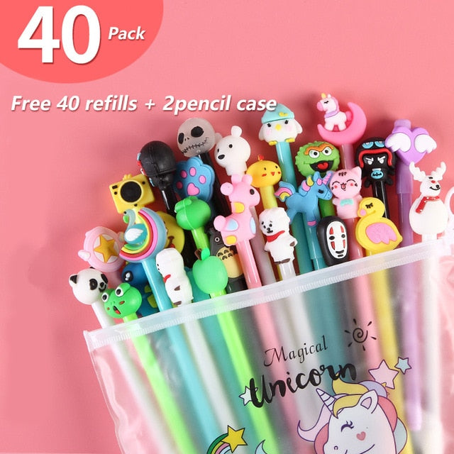 20Pcs/Set Gel Pen Unicorn Pen Stationery Kawaii School Supplies Gel Ink Pen School Stationery Office Suppliers Pen Kids Gifts