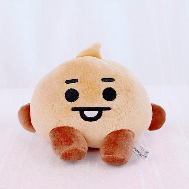 22cm Cartoon Animal Bangtan Boy Plush Toy KPOP Star Group Bt21 Soft Stuffed Pillow Dolls Cute Neck Pillow Toy Christmas Gift