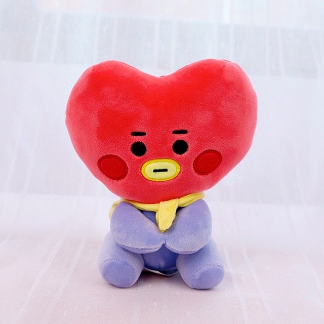 22cm Cartoon Animal Bangtan Boy Plush Toy KPOP Star Group Bt21 Soft Stuffed Pillow Dolls Cute Neck Pillow Toy Christmas Gift