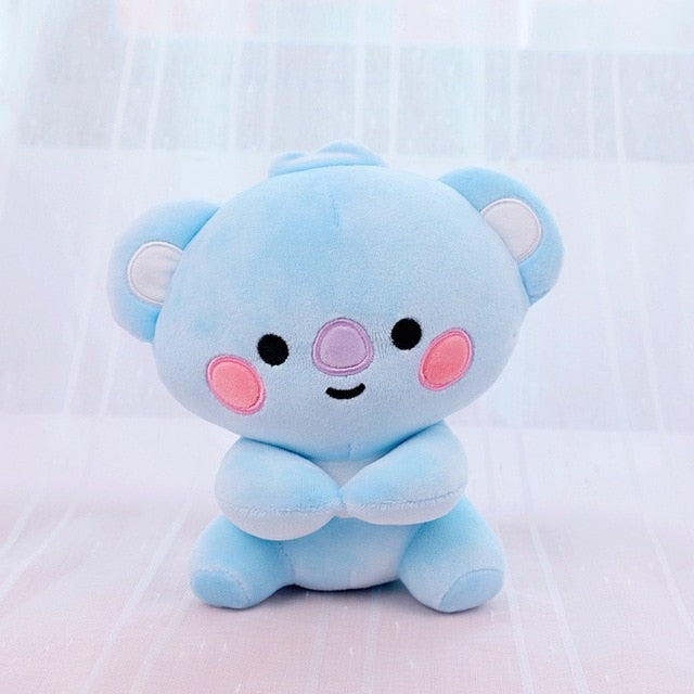 22cm Cartoon Animal Bangtan Boy Plush Toy KPOP Star Group Bt21 Soft Stuffed Pillow Dolls Cute Neck Pillow Toy Christmas Gift