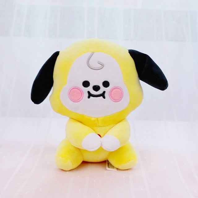 22cm Cartoon Animal Bangtan Boy Plush Toy KPOP Star Group Bt21 Soft Stuffed Pillow Dolls Cute Neck Pillow Toy Christmas Gift
