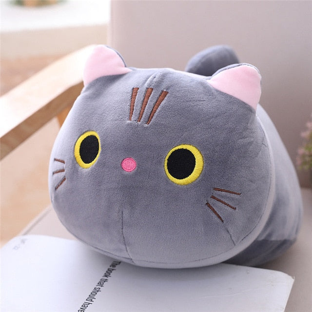 25/35cm Cute Plush Cat Pillow Baby Plushies Toys Stuffed Animal Interactive Soft Stuff Dolls Kawaii for Children Kids Girls Gift