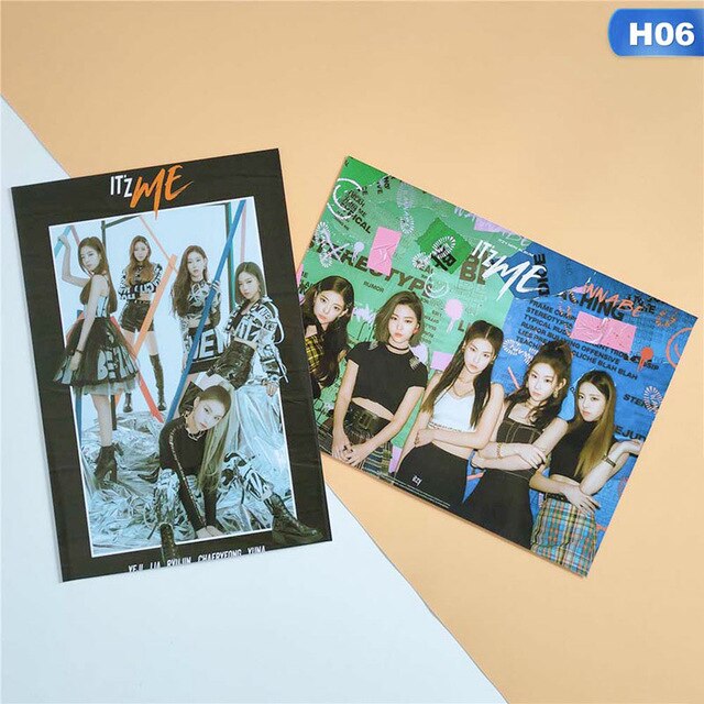 2pcs ITZY Kpop Posters Korean Singers IT'z ME Poster Prints Clear Image Well Hanging Home Decoration