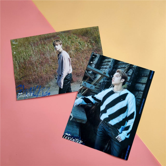 2pcs/set 21*30cm Kpop Stray Kids poster new album LEVANTER Photo self-adhesive HD album poster sticker