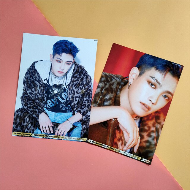 2pcs/set Kpop ATEEZ poster stickers 21*30cm self-adhesive Photo Album WONDERLAND hanging painting K-pop Ateez photo poster