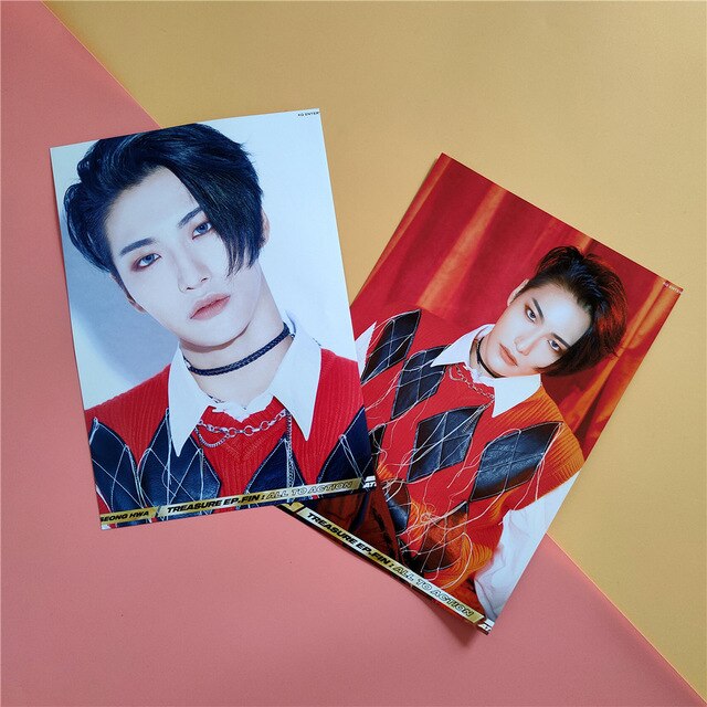 2pcs/set Kpop ATEEZ poster stickers 21*30cm self-adhesive Photo Album WONDERLAND hanging painting K-pop Ateez photo poster