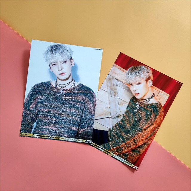 2pcs/set Kpop ATEEZ poster stickers 21*30cm self-adhesive Photo Album WONDERLAND hanging painting K-pop Ateez photo poster